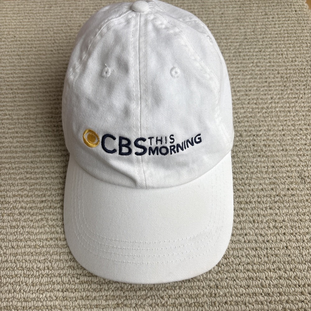 CBS This Morning Cap America Baseball Hat White One Size Embroidered Logo